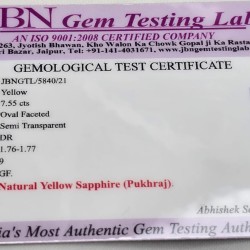 Bangkok Pukhraj Stone – Original Yellow Sapphire (Jupiter Gemstone)  